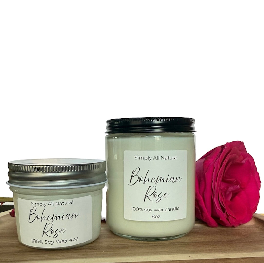 Bohemian Rose 100% soy wax candle